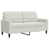 Set di Divani 4 pz con Cuscini e Rinforzi Crema in Velluto