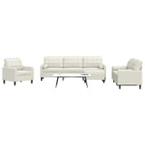 Set di Divani 4 pz con Cuscini e Rinforzi Crema in Velluto