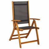 Set Pranzo da Giardino 5pz Legno Massello di Acacia e Textilene