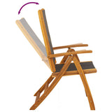 Set Pranzo da Giardino 5pz Legno Massello di Acacia e Textilene