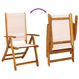 Set Pranzo da Giardino 9pz Legno Massello di Acacia e Textilene