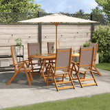 Set Pranzo da Giardino 7pz Legno Massello di Acacia e Textilene