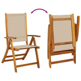 Set Pranzo da Giardino 7pz Legno Massello di Acacia e Textilene