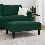 Poggiapiedi Verde Scuro 77x55x31 cm in Velluto