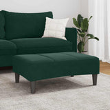 Poggiapiedi Verde Scuro 77x55x31 cm in Velluto