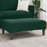Poggiapiedi Verde Scuro 77x55x31 cm in Velluto
