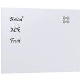 Lavagna Magnetica a Parete Bianca 80x60 cm Vetro Temperato