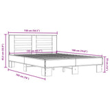 Giroletto Grigio Sonoma 135x190 cm in Legno truciolato Metallo