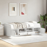 Divano Letto con Cassetti senza Materasso Bianco 90x200 cm