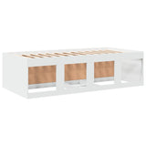Divano Letto con Cassetti senza Materasso Bianco 90x190 cm