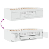 Divano Letto con Cassetti senza Materasso Bianco 90x190 cm