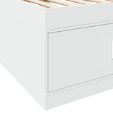 Divano Letto con Cassetti senza Materasso Bianco 90x190 cm