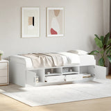 Divano Letto con Cassetti senza Materasso Bianco 90x190 cm