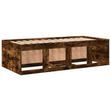 Divano Letto con Cassetti senza Materasso Rovere Fumo 90x190 cm