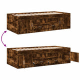 Divano Letto con Cassetti senza Materasso Rovere Fumo 90x190 cm