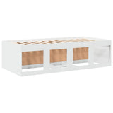 Divano Letto con Cassetti senza Materasso Bianco 75x190 cm