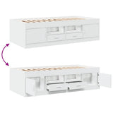 Divano Letto con Cassetti senza Materasso Bianco 75x190 cm