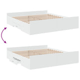 Giroletto con Cassetti Bianco 200x200 cm in Legno truciolato