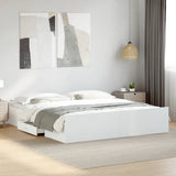 Giroletto con Cassetti Bianco 180x200 cm in Legno truciolato
