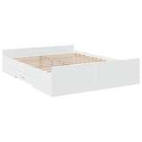 Giroletto con Cassetti Bianco 140x200 cm in Legno truciolato