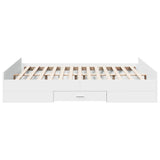 Giroletto con Cassetti Bianco 140x200 cm in Legno truciolato