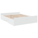 Giroletto con Cassetti Bianco 140x200 cm in Legno truciolato