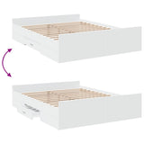 Giroletto con Cassetti Bianco 140x200 cm in Legno truciolato