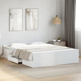 Giroletto con Cassetti Bianco 140x200 cm in Legno truciolato