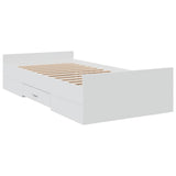 Giroletto con Cassetti Bianco 100x200 cm in Legno truciolato