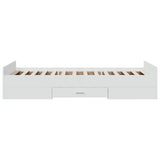 Giroletto con Cassetti Bianco 100x200 cm in Legno truciolato