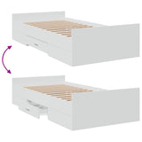 Giroletto con Cassetti Bianco 100x200 cm in Legno truciolato