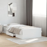 Giroletto con Cassetti Bianco 100x200 cm in Legno truciolato