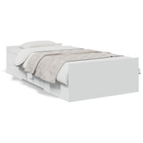Giroletto con Cassetti Bianco 90x200 cm in Legno truciolato