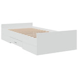 Giroletto con Cassetti Bianco 90x200 cm in Legno truciolato