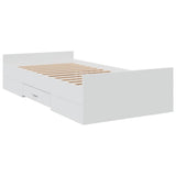 Giroletto con Cassetti Bianco 90x200 cm in Legno truciolato