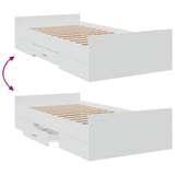 Giroletto con Cassetti Bianco 90x200 cm in Legno truciolato