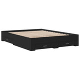 Giroletto con Cassetti Nero 150x200 cm in Legno truciolato