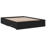 Giroletto con Cassetti Nero 150x200 cm in Legno truciolato