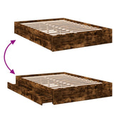 Giroletto con Cassetti Rovere Fumo 120x200 cm Legno truciolato
