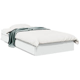 Giroletto con Cassetti Bianco 90x190 cm in Legno truciolato