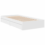 Giroletto con Cassetti Bianco 90x190 cm in Legno truciolato
