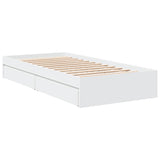 Giroletto con Cassetti Bianco 90x190 cm in Legno truciolato