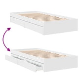 Giroletto con Cassetti Bianco 90x190 cm in Legno truciolato