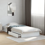 Giroletto con Cassetti Bianco 90x190 cm in Legno truciolato