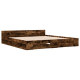 Giroletto con Cassetti Rovere Fumo 200x200 cm Legno truciolato