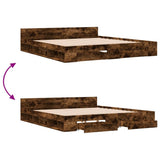 Giroletto con Cassetti Rovere Fumo 200x200 cm Legno truciolato