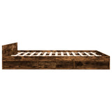 Giroletto con Cassetti Rovere Fumo 180x200 cm Legno truciolato