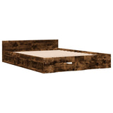 Giroletto con Cassetti Rovere Fumo 160x200 cm Legno truciolato