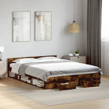 Giroletto con Cassetti Rovere Fumo 160x200 cm Legno truciolato