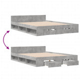 Giroletto Cassetti Grigio Cemento 120x200 cm Legno truciolato
